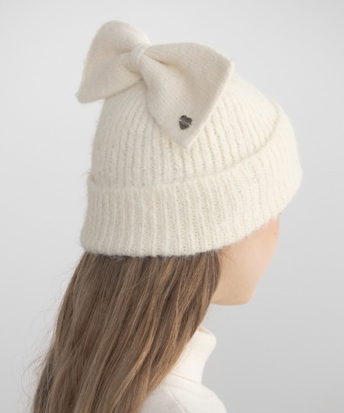 idem（イデム）の「ribbon knit beanie / リボンニットビーニー（ニットキャップ/ビーニー・レディース・ブラック/グレー/アイボリー・FREE）」の12枚目の写真