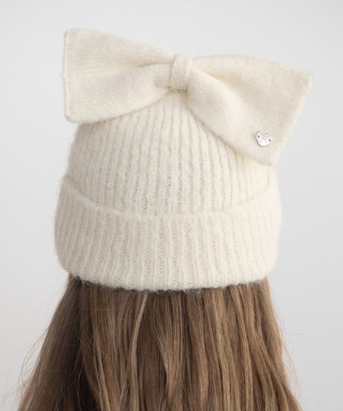 idem（イデム）の「ribbon knit beanie / リボンニットビーニー（ニットキャップ/ビーニー・レディース・ブラック/グレー/アイボリー・FREE）」の13枚目の写真