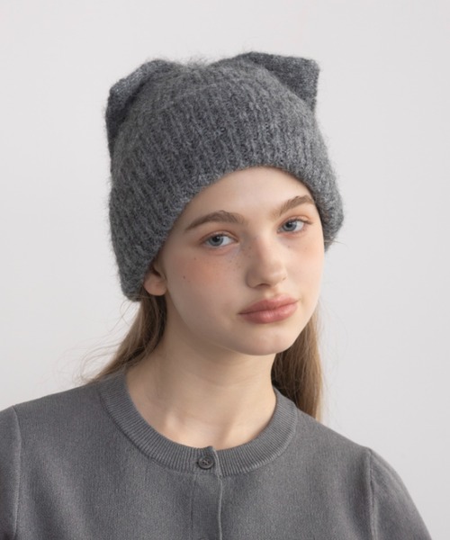 idem（イデム）の「ribbon knit beanie / リボンニットビーニー（ニットキャップ/ビーニー・レディース・ブラック/グレー/アイボリー・FREE）」の21枚目の写真