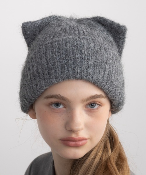 idem（イデム）の「ribbon knit beanie / リボンニットビーニー（ニットキャップ/ビーニー・レディース・ブラック/グレー/アイボリー・FREE）」の22枚目の写真