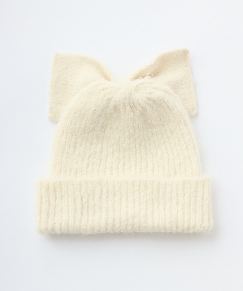 idem（イデム）の「ribbon knit beanie / リボンニットビーニー（ニットキャップ/ビーニー・レディース・ブラック/グレー/アイボリー・FREE）」の19枚目の写真