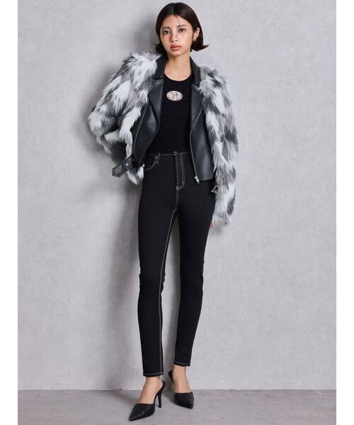 GYDA（ジェイダ）の「ハイウエストワンウォッシュスキニーパンツ（デニムパンツ・レディース・ブラック・LARGE/MEDIUM/X-SMALL/XX-SMALL/SMALL）」の6枚目の写真