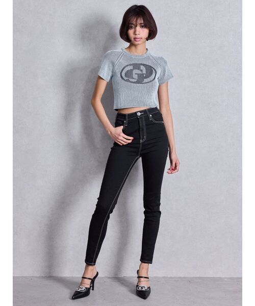 GYDA（ジェイダ）の「ハイウエストワンウォッシュスキニーパンツ（デニムパンツ・レディース・ブラック・LARGE/MEDIUM/X-SMALL/XX-SMALL/SMALL）」の14枚目の写真