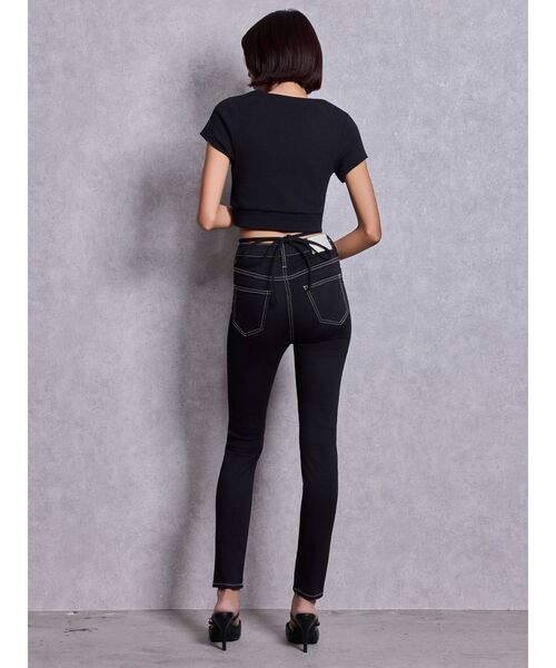 GYDA(ジェイダ)の「ハイウエストワンウォッシュスキニーパンツ(デニムパンツ・レディース・ブラック・LARGE/MEDIUM/X-SMALL/XX-SMALL/SMALL)」の3枚目の写真