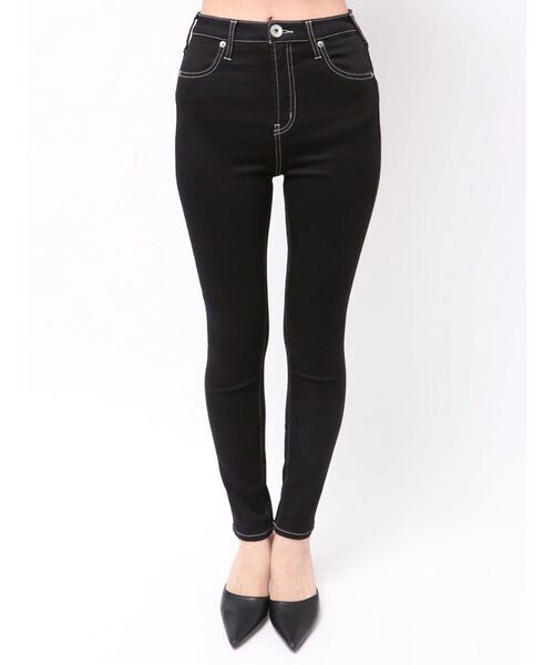 GYDA(ジェイダ)の「ハイウエストワンウォッシュスキニーパンツ(デニムパンツ・レディース・ブラック・LARGE/MEDIUM/X-SMALL/XX-SMALL/SMALL)」の9枚目の写真