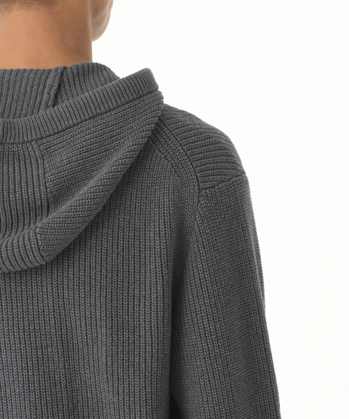 MUSINSA STANDARD（ムシンサスタンダード）の「リブニットフードパーカー [グレー]（ニット/セーター・メンズ・その他・SMALL/MEDIUM/LARGE/X-LARGE/XX-LARGE）」の6枚目の写真