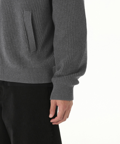 MUSINSA STANDARD（ムシンサスタンダード）の「リブニットフードパーカー [グレー]（ニット/セーター・メンズ・その他・SMALL/MEDIUM/LARGE/X-LARGE/XX-LARGE）」の7枚目の写真
