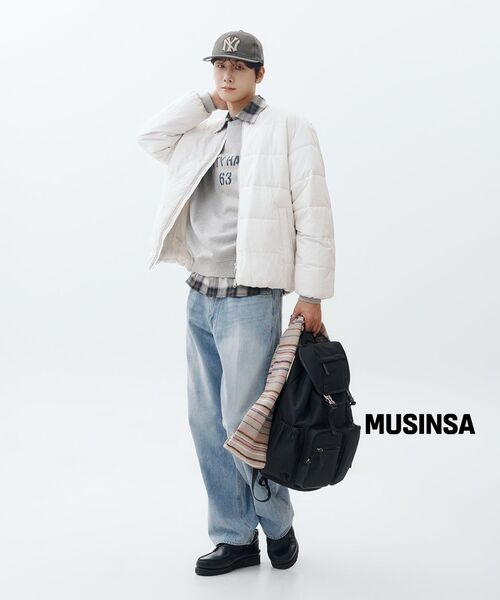 MUSINSA STANDARD（ムシンサスタンダード）の「デイリープファーカラーレスダウンジャケット [ダスティクリーム]（ダウンジャケット/コート・メンズ・その他・MEDIUM/LARGE/X-LARGE/XX-LARGE）」の4枚目の写真
