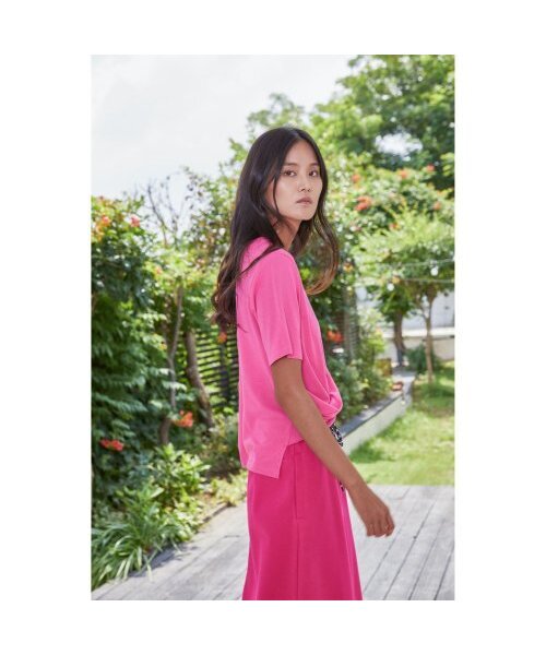 THE GREEN LAB（ザグリーンラボ）の「女性ツイストモーダル半袖Tシャツ[ピンク]（Tシャツ/カットソー・レディース・その他・FREE）」の6枚目の写真