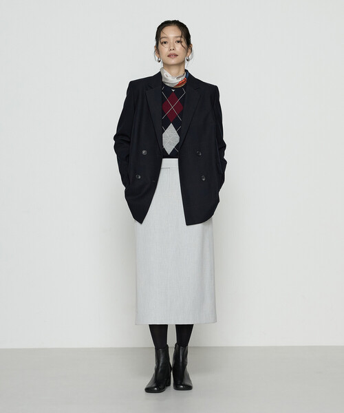 COMME CA（コムサ）の「アーガイルニット プルオーバー（ニット/セーター・レディース・ネイビー/グレー系その他・9号/11号）」の4枚目の写真