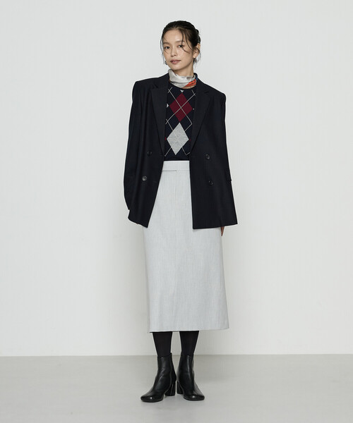 COMME CA（コムサ）の「アーガイルニット プルオーバー（ニット/セーター・レディース・ネイビー/グレー系その他・9号/11号）」の7枚目の写真