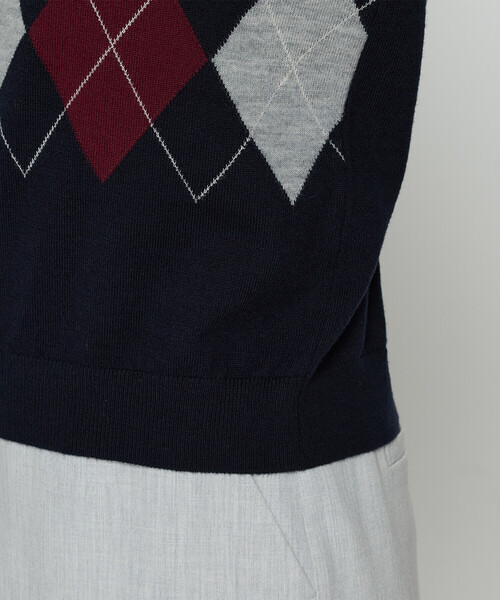 COMME CA（コムサ）の「アーガイルニット プルオーバー（ニット/セーター・レディース・ネイビー/グレー系その他・9号/11号）」の16枚目の写真