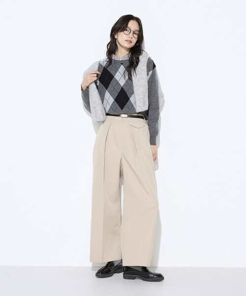 COMME CA（コムサ）の「アーガイルニット プルオーバー（ニット/セーター・レディース・ネイビー/グレー系その他・9号/11号）」の20枚目の写真