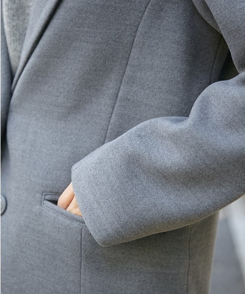 SLY（スライ）の「SINGLE テーラーCOAT（チェスターコート・レディース・ベージュ/ネイビー/ブラック/トップグレー・1/2）」の12枚目の写真