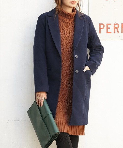 SLY（スライ）の「SINGLE テーラーCOAT（チェスターコート・レディース・ベージュ/ネイビー/ブラック/トップグレー・1/2）」の16枚目の写真