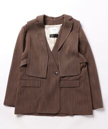 ブランド古着】Ameri｜アメリのノーカラージャケット（ブラウン/茶色系