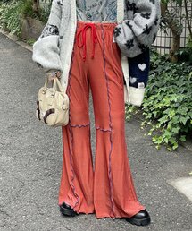 HELLO.SANFRANCISCO | 【HELLO.SANFRANCISCO/ハローサンフランシスコ】チェックメロー切り替えフレアパンツ(その他パンツ)