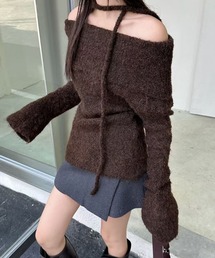 オフショル ニット オフショルダー」に該当するブラウン/茶色系の