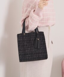 ◆ツイードタッセルミニトート