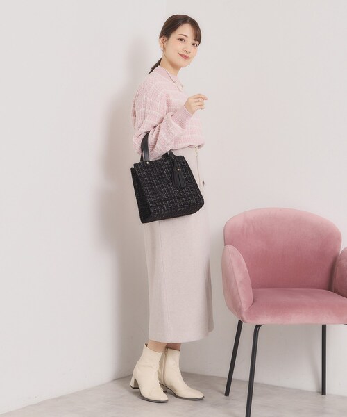 ITS'DEMO（イッツデモ）の「◆ツイードタッセルミニトート（ハンドバッグ・レディース・ベージュ/グレー/ブラック・00）」の7枚目の写真