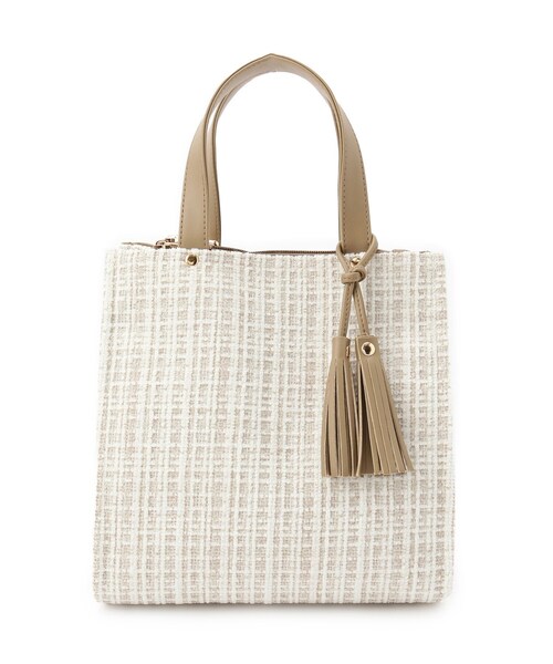 ITS'DEMO（イッツデモ）の「◆ツイードタッセルミニトート（ハンドバッグ・レディース・ベージュ/グレー/ブラック・00）」の9枚目の写真