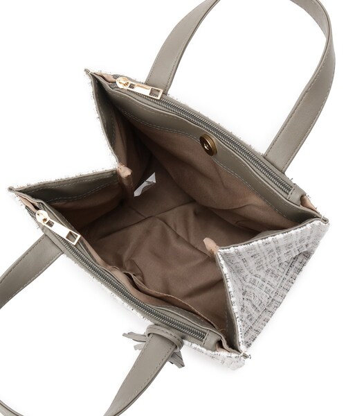 ITS'DEMO（イッツデモ）の「◆ツイードタッセルミニトート（ハンドバッグ・レディース・ベージュ/グレー/ブラック・00）」の13枚目の写真