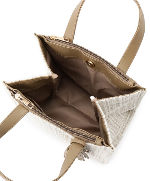 ITS'DEMO（イッツデモ）の「◆ツイードタッセルミニトート（ハンドバッグ・レディース・ベージュ/グレー/ブラック・00）」の14枚目の写真