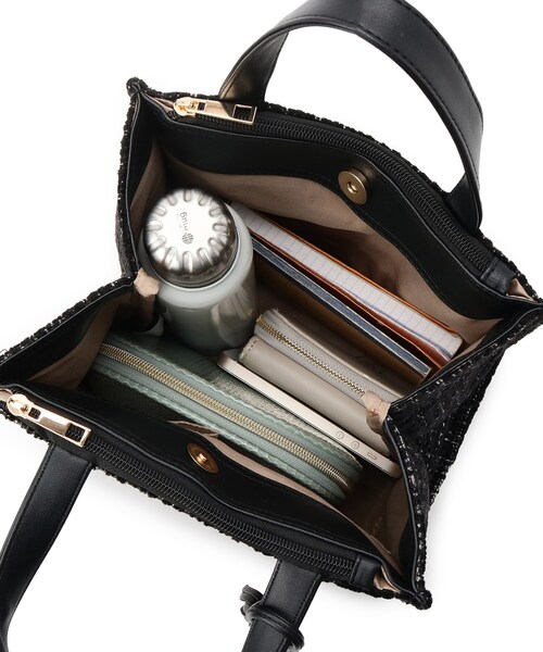 ITS'DEMO（イッツデモ）の「◆ツイードタッセルミニトート（ハンドバッグ・レディース・ベージュ/グレー/ブラック・00）」の15枚目の写真