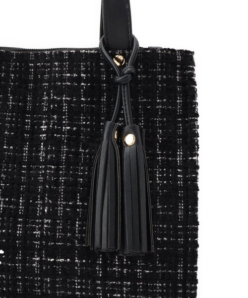 ITS'DEMO（イッツデモ）の「◆ツイードタッセルミニトート（ハンドバッグ・レディース・ベージュ/グレー/ブラック・00）」の18枚目の写真