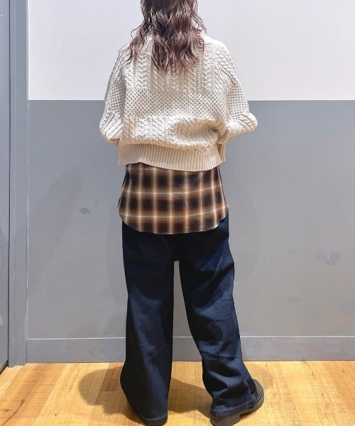 SOMETHING(サムシング)の「SOMETHING(サムシング)【レディース】「BODYFIRE」ベイカーワイドパンツ(デニムパンツ・レディース・ノンウォッシュ・XS/S/M/L)」の18枚目の写真