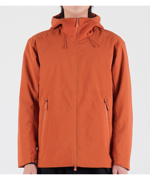 BUTTON SEOUL（ボタンソウル）の「[ダックダウン90/10] フリースミックスナイロンダックダウンハイキングジャケット (オレンジ)（ダウンジャケット/コート・メンズ・その他・MEDIUM/LARGE/X-LARGE）」の2枚目の写真