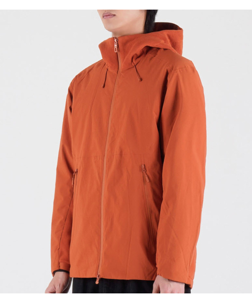 BUTTON SEOUL（ボタンソウル）の「[ダックダウン90/10] フリースミックスナイロンダックダウンハイキングジャケット (オレンジ)（ダウンジャケット/コート・メンズ・その他・MEDIUM/LARGE/X-LARGE）」の3枚目の写真