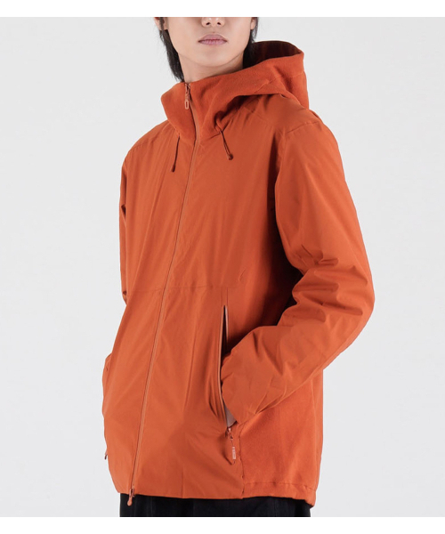 BUTTON SEOUL（ボタンソウル）の「[ダックダウン90/10] フリースミックスナイロンダックダウンハイキングジャケット (オレンジ)（ダウンジャケット/コート・メンズ・その他・MEDIUM/LARGE/X-LARGE）」の7枚目の写真