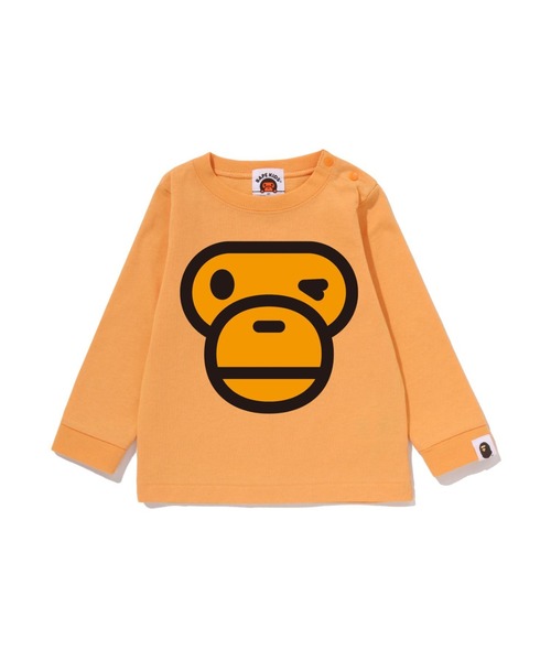 A BATHING APE（アベイシングエイプ）の「WINKING MILO FACE LS TEE（Tシャツ/カットソー・キッズ・ホワイト/グリーン/ブラック/オレンジ・80）」の4枚目の写真