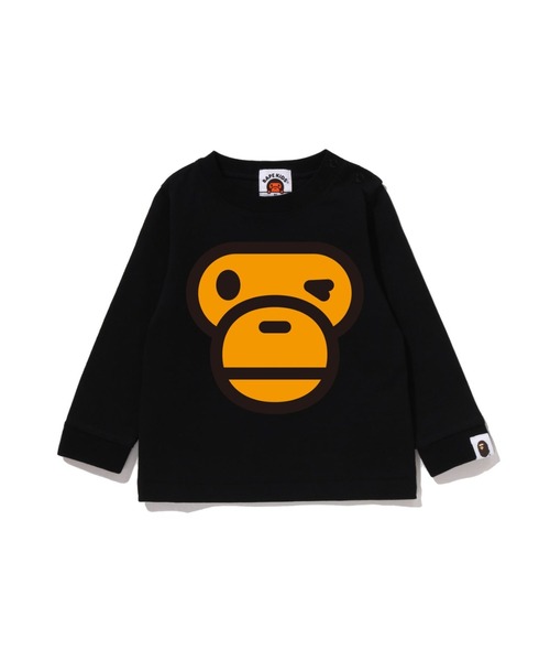 A BATHING APE（アベイシングエイプ）の「WINKING MILO FACE LS TEE（Tシャツ/カットソー・キッズ・ホワイト/グリーン/ブラック/オレンジ・80）」の3枚目の写真