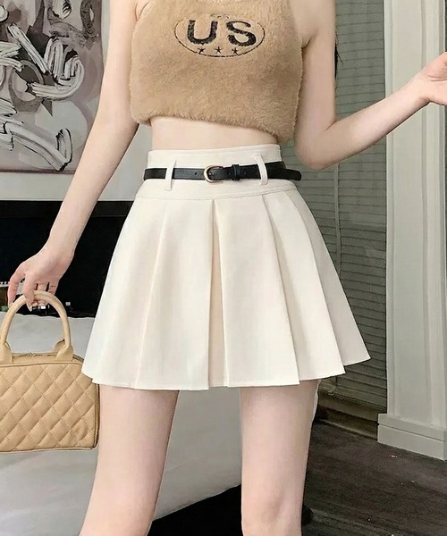 WESTSEA(ウエストシー)の「ベルト付き プリーツスカート ミニ(スカート・レディース・ホワイト/ブラック/グレー・L/M)」の7枚目の写真