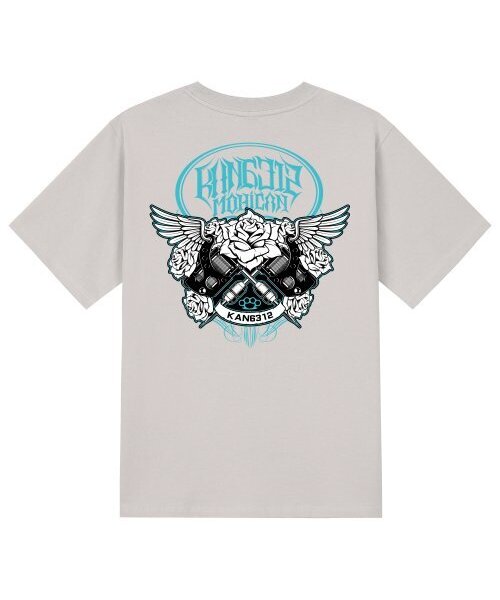 KAN6312(カン6312)の「KTC0064 タトゥーマシン 半袖Tシャツ - ベージュ(Tシャツ/カットソー・メンズ・その他・LARGE/MEDIUM/SMALL/X-LARGE)」の1枚目の写真