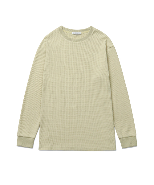 CONNECT KINLOCH(コネクトキンロック)の「ワッフルルーズフィットクルーネック長袖Tシャツ(ライム)(Tシャツ/カットソー・メンズ・その他・MEDIUM/LARGE/X-LARGE)」の1枚目の写真