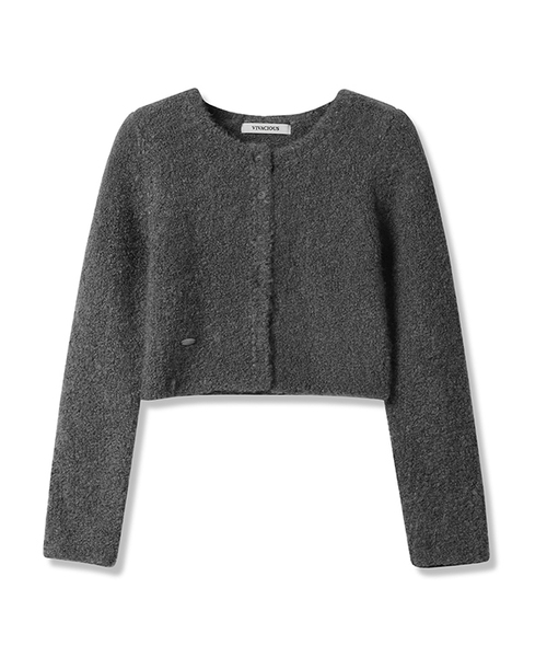 Vivacious(ビバシャス)の「La Pong Crop Cardigan_6Colors(カーディガン/ボレロ・レディース・アイボリー/グレー/ブラウン/ピンク/スカイブルー/チャコール・FREE)」の4枚目の写真