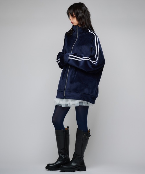 Narcissus（ナルシス）の「【ユニセックスデザイン】 ラインベロアジャージ/裏起毛（その他アウター・レディース・ボルドー/ネイビー・FREE）」の14枚目の写真