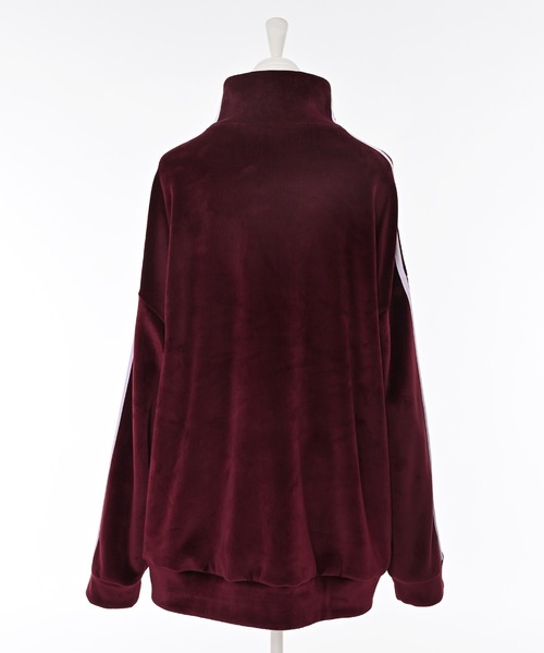 Narcissus（ナルシス）の「【ユニセックスデザイン】 ラインベロアジャージ/裏起毛（その他アウター・レディース・ボルドー/ネイビー・FREE）」の4枚目の写真
