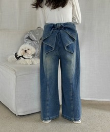 aimoha | 【aimoha-KIDS-】キッズ　デニムリボンワイドパンツ(デニムパンツ)