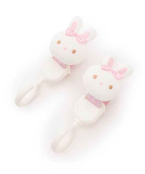 mezzo piano(メゾピアノ)の「【メゾピアノママ】ウサギマスコット付ベビーカーフック(ベビーカー/ベビーカー用品・キッズ・ライトピンク・F)」の1枚目の写真