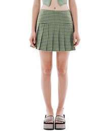 runningHIGH（ランニングハイ）の「チェックプリーツミニスカート[グリーン]（スカート）」