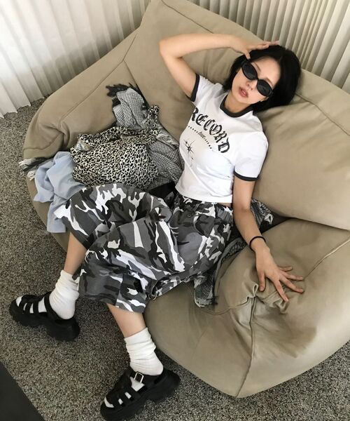 SLOW RECORD HOUSE(スローレコードハウス)の「カーペンター バミューダ ワイド カモパンツ_ホワイト(その他パンツ・レディース・その他・OS)」の8枚目の写真