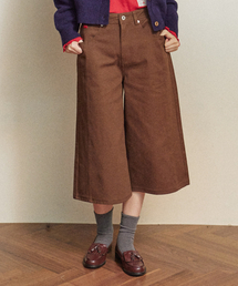 W BERMUDA CROP PANTS [BROWN]