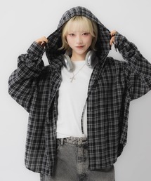 17HR（セブンティーンアワーズ）の「フード付きチェックシャツ（シャツ/ブラウス）」