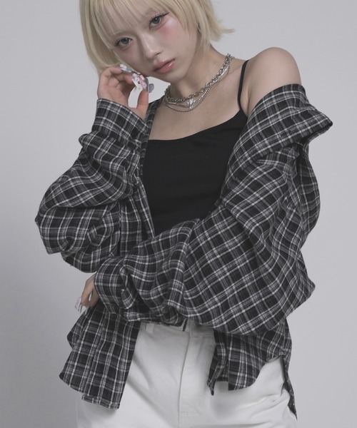 17HR（セブンティーンアワーズ）の「フード付きチェックシャツ（シャツ/ブラウス・レディース・ブラック/ブラウン・FREE）」の15枚目の写真