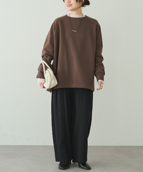 PUAL CE CIN（ピュアルセシン）の「裏起毛ポンチョスウェットプルオーバー（スウェット・レディース・ブラウン/グレー・FREE）」の22枚目の写真