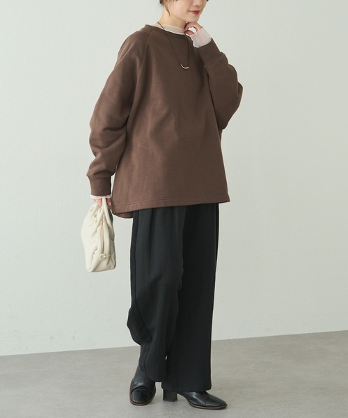 PUAL CE CIN（ピュアルセシン）の「裏起毛ポンチョスウェットプルオーバー（スウェット・レディース・ブラウン/グレー・FREE）」の21枚目の写真